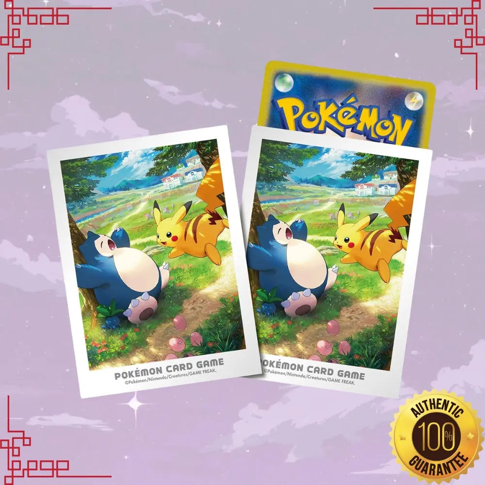 snorlax card sleeves Pokemon Center Japan Pikachu and Snorlax Card Sleeves